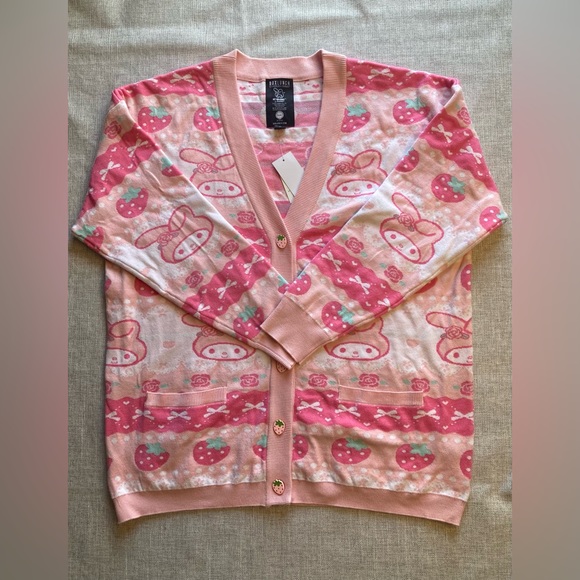 2X Sanrio My Melody Strawberry Patterned Cardigan - Picture 6 of 10